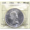 1964 Canada Dollar ICCS Certified MS65 (XHK 958)
