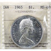 1965 Medium Beads Ptd. 5 (Type V) Canada Dollar ICCS Certified MS60