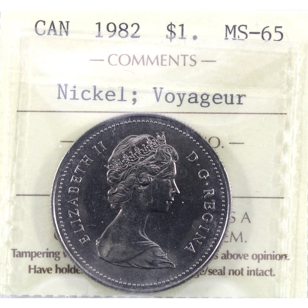 1982 Voyageur Canada Nickel Dollar ICCS Certified MS65