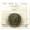 2018 Canada Loon Dollar ICCS Certified MS65