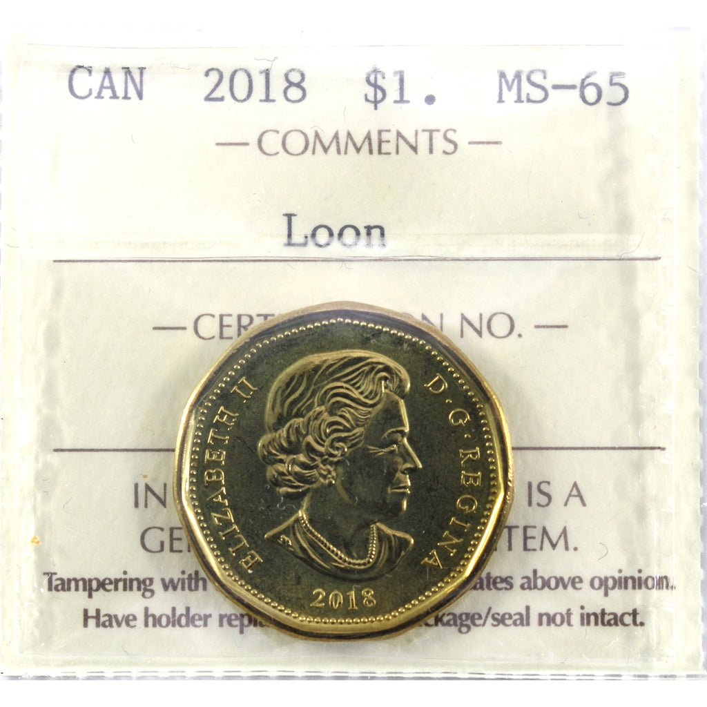 2018 Canada Loon Dollar ICCS Certified MS65