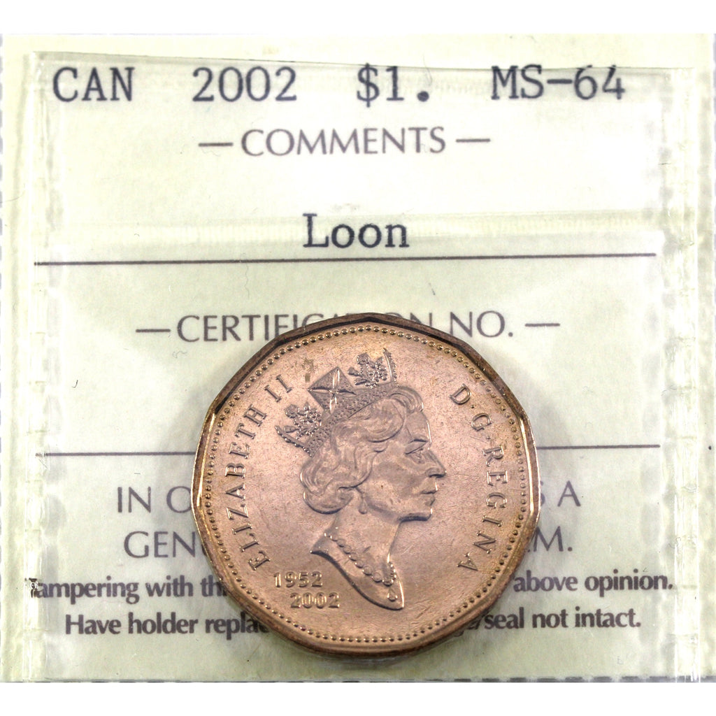 2002 Canada Loon Dollar ICCS Certified MS64