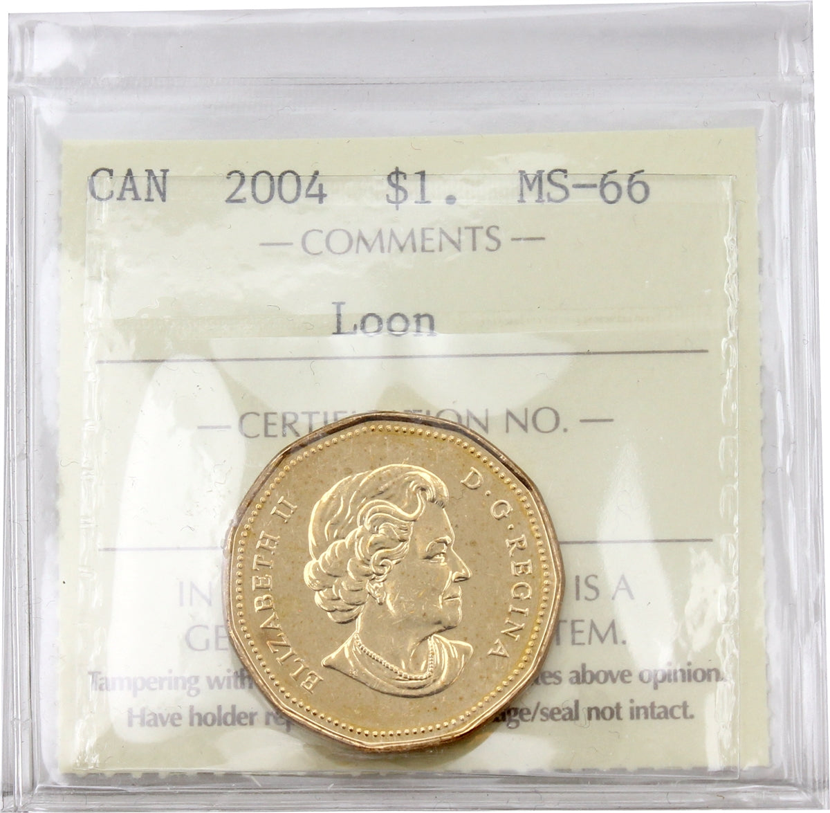 2004 Canada Loon Dollar ICCS Certified MS66