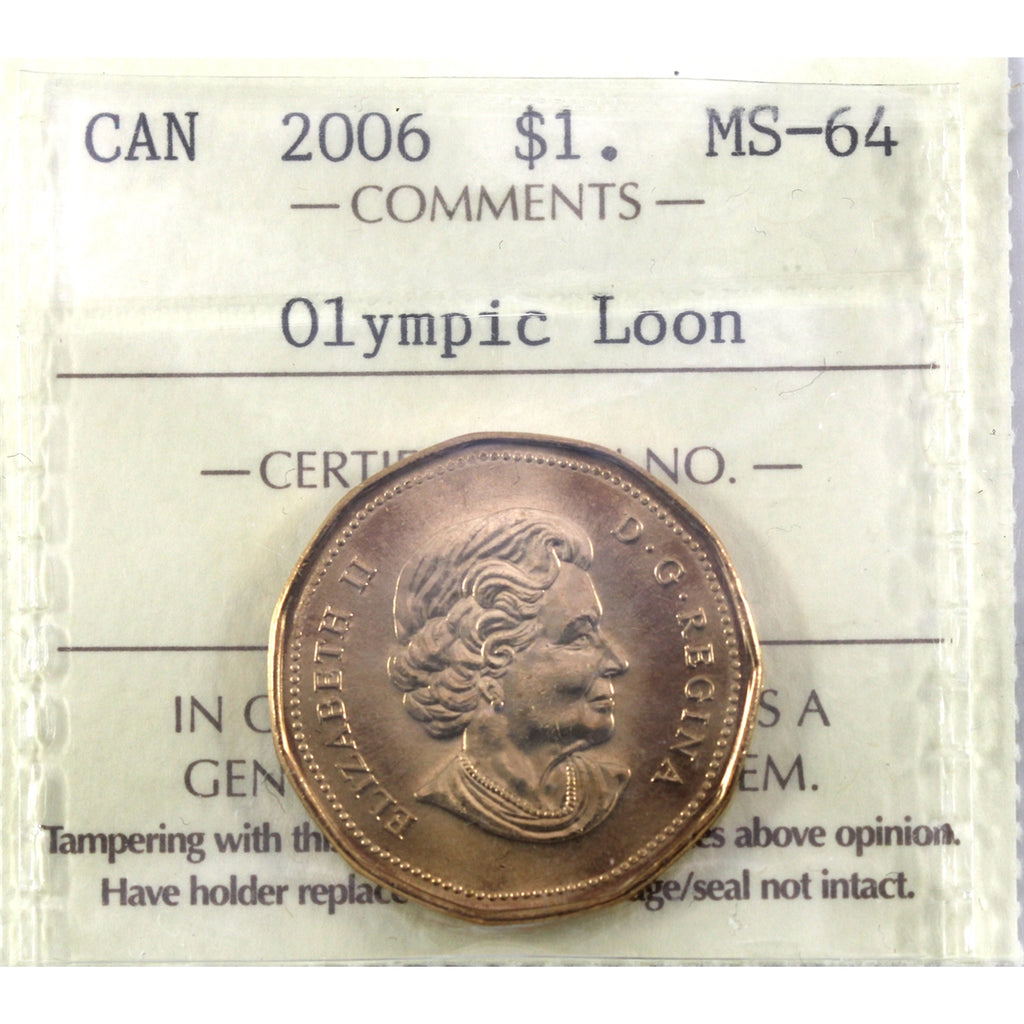 2006 Canada Olympic Loon Dollar ICCS Certified MS64