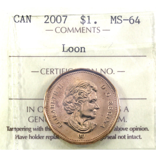 2007 Canada Loon Dollar ICCS Certtified MS64