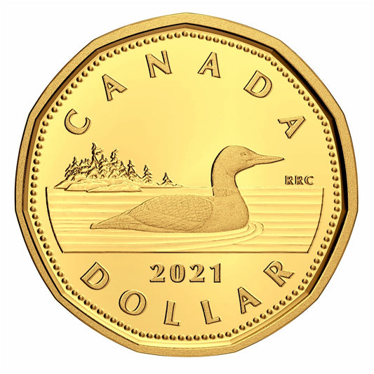 2021 Canada Loon Dollar Gold Plated Silver Proof (No Tax)