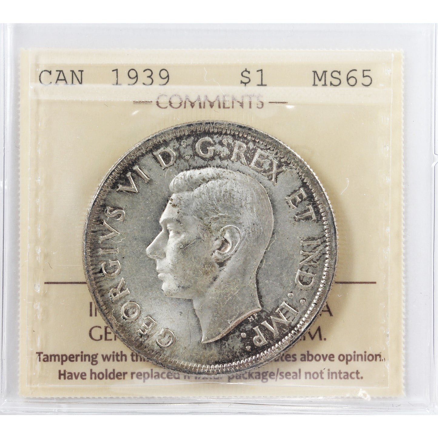 1939 Canada Dollar ICCS Certified MS-65 (XVR 418)