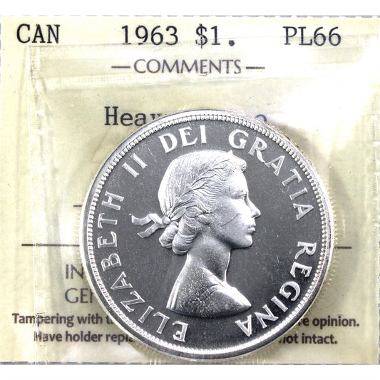 1963 Canada Dollar ICCS Certified PL66 Heavy Cameo