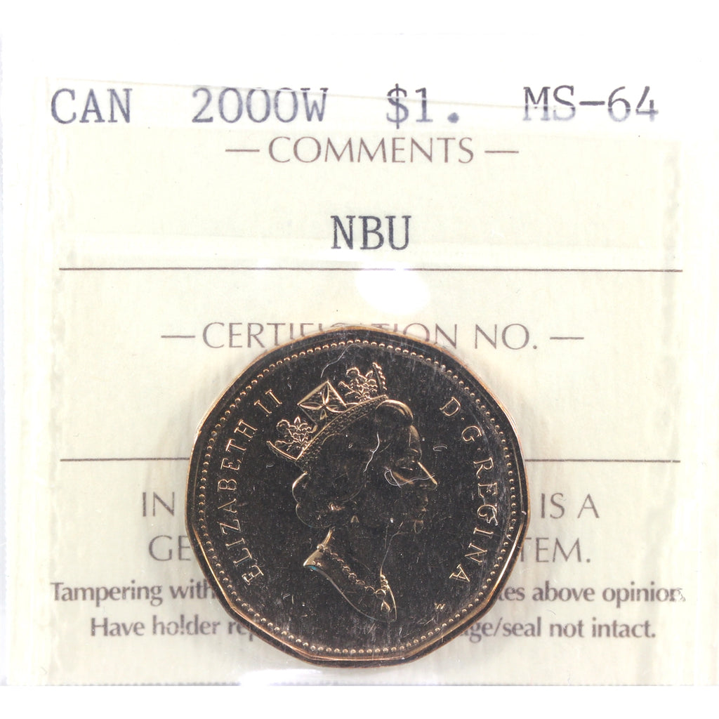 2000W Canada Loon Dollar ICCS Certified MS64 NBU