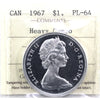1967 Canada Dollar ICCS Certified PL64 Heavy Cameo