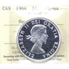 1964 Canada Dollar ICCS Certified PL64 Heavy Cameo
