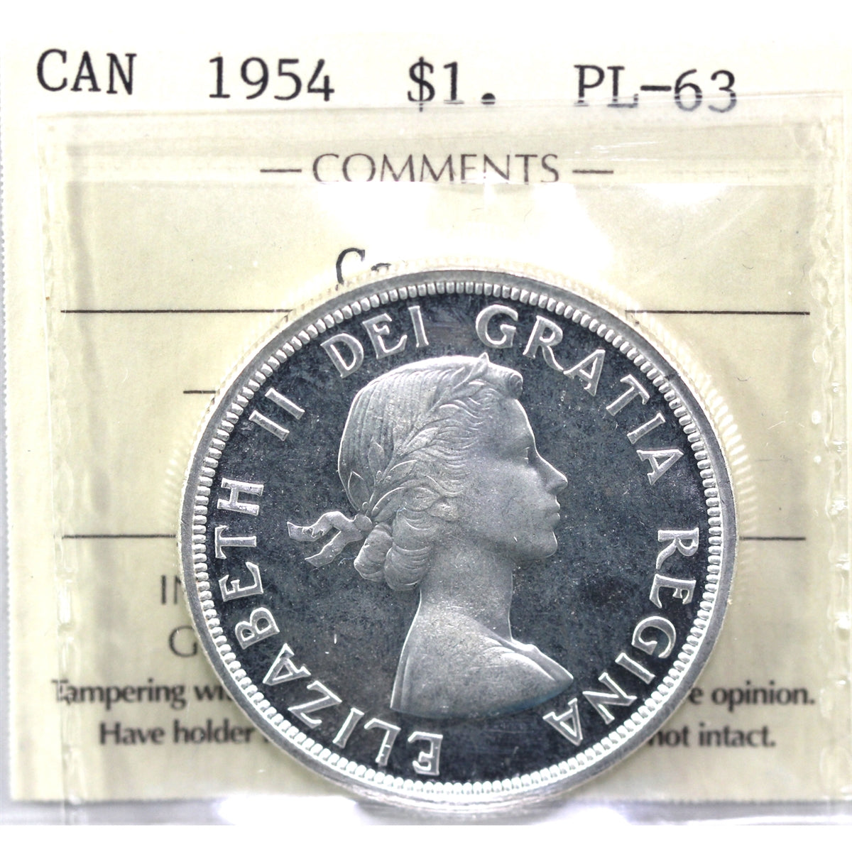1954 Canada Dollar ICCS Certified PL63 Cameo (XHX 227)
