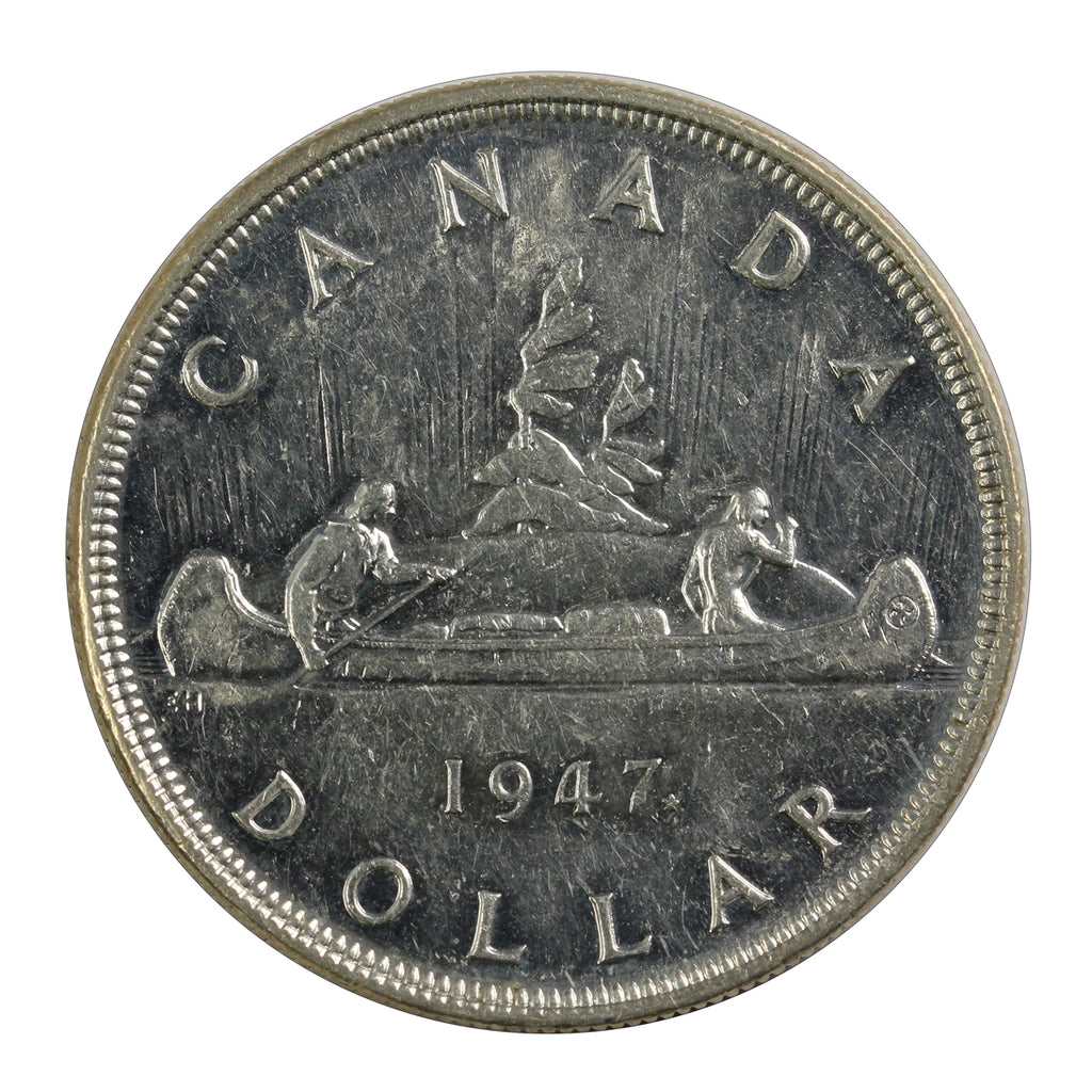 1947 2x HP Maple Leaf Canada Dollar Extra Fine (EF40) $