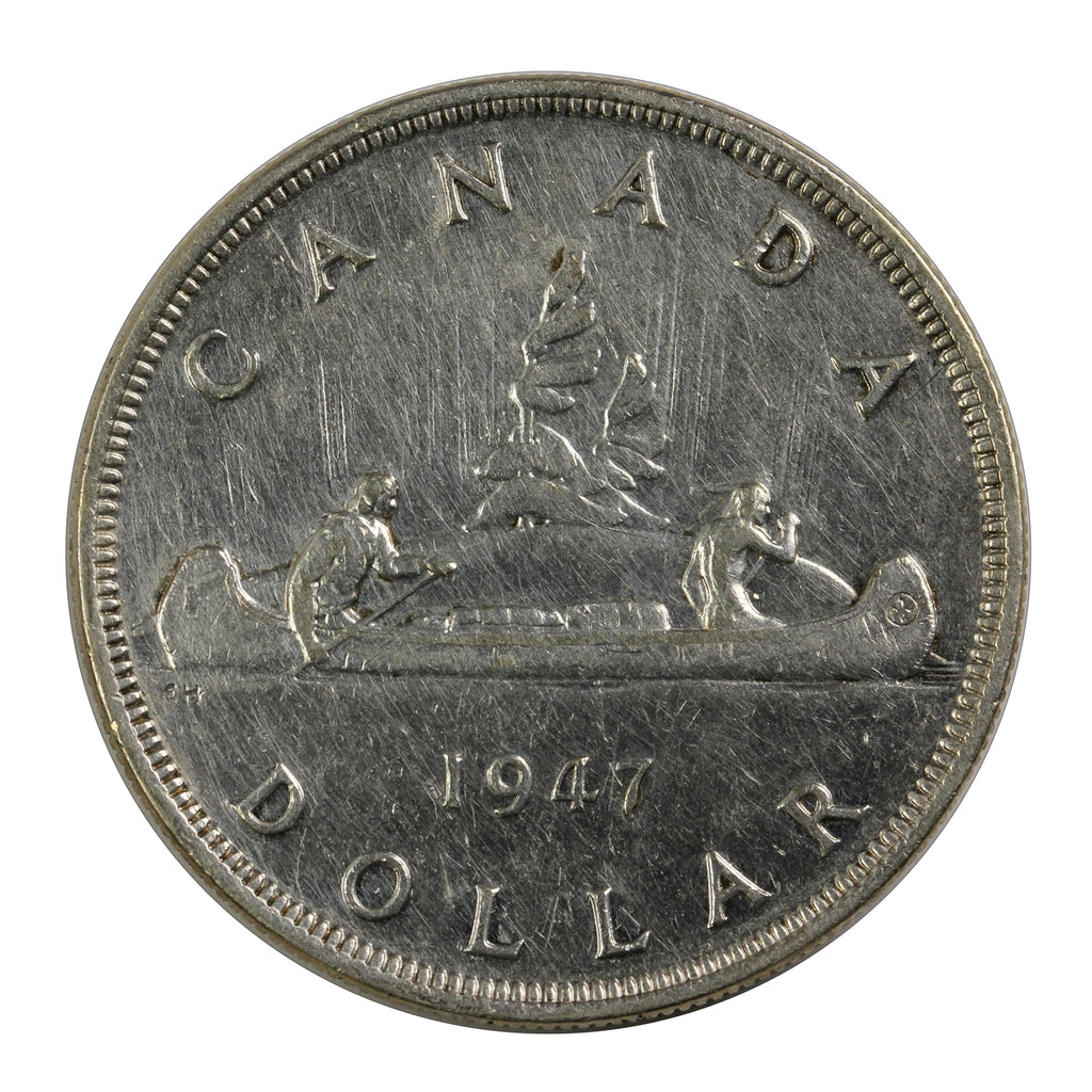 1947 Pointed 7 2 x HP Canada Dollar VF-EF (VF30) $
