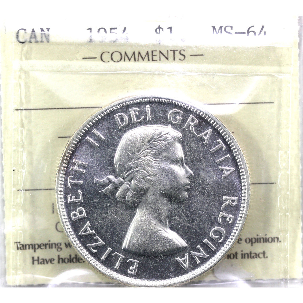 1954 Canada Dollar ICCS Certified MS64 (XCZ 672)