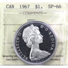 1967 Canada Dollar ICCS Certified SP66 Ultra Heavy Cameo