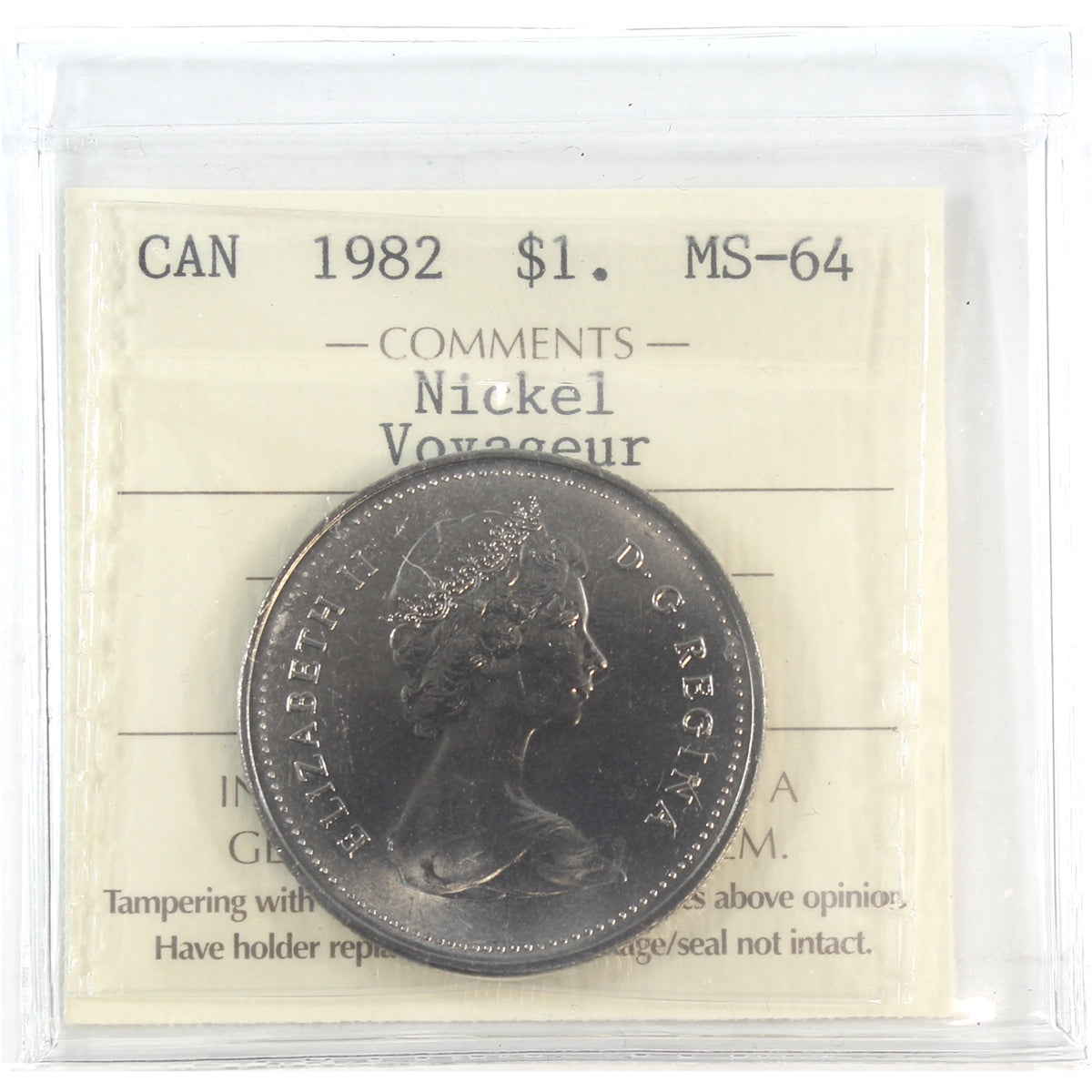 1982 Voyageur Canada Nickel Dollar ICCS Certified MS64