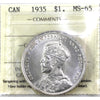1935 Canada Dollar ICCS Certified MS65 (XAM 018)