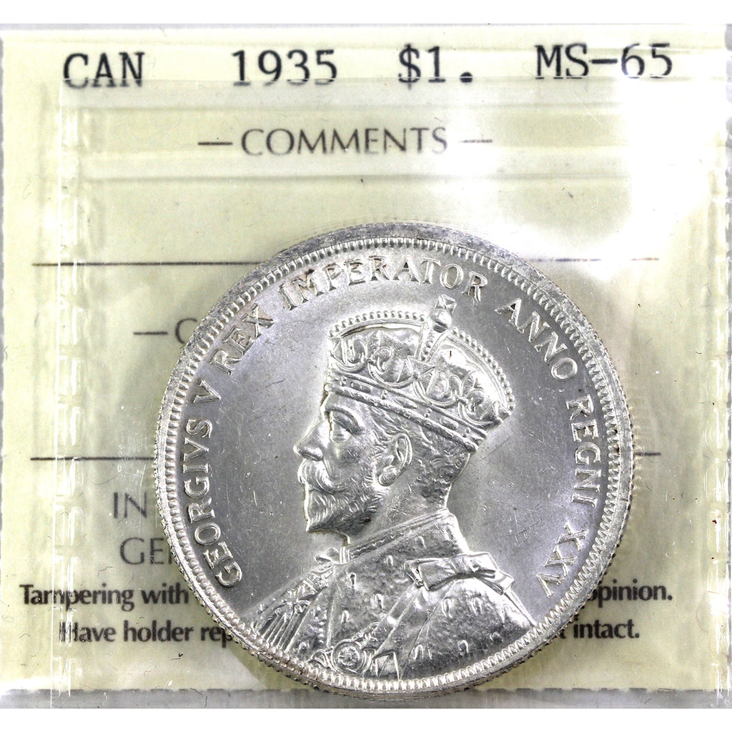 1935 Canada Dollar ICCS Certified MS65 (XAM 018)