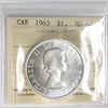 1963 Canada Dollar ICCS Certified MS64