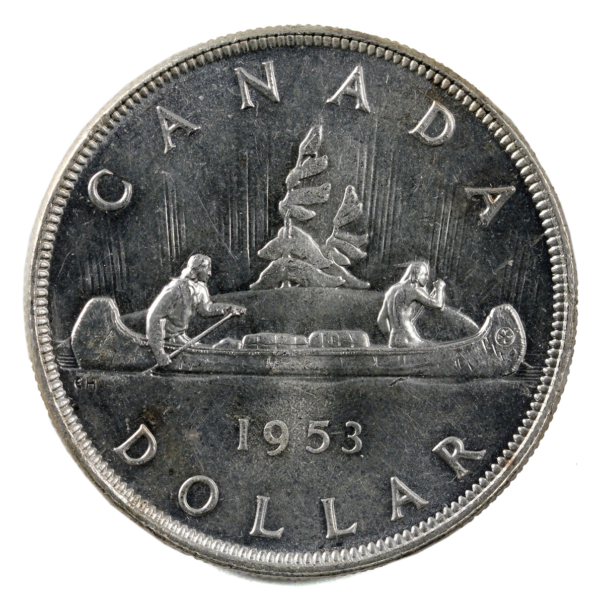 1953 NSS Canada Dollar AU-UNC Cameo (AU55)