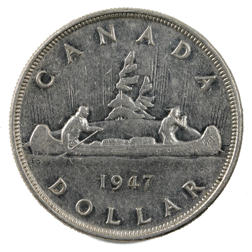 1947 Pointed 7 3x HP Canada Dollar VF-EF (VF30) $