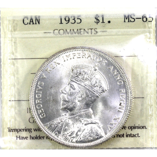 1935 Canada Dollar ICCS Certified MS65 (XXV 141)