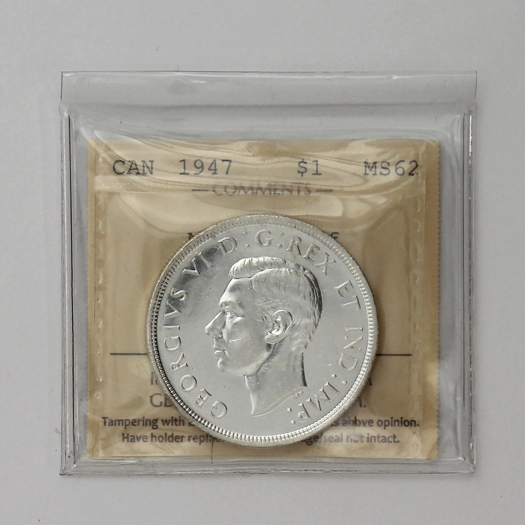 1947 Maple Leaf Canada Dollar ICCS Certified MS62 (XHI 072)