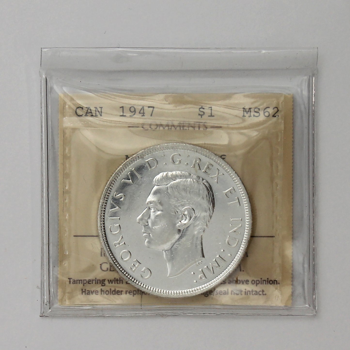1947 Maple Leaf Canada Dollar ICCS Certified MS62 (XHI 072)