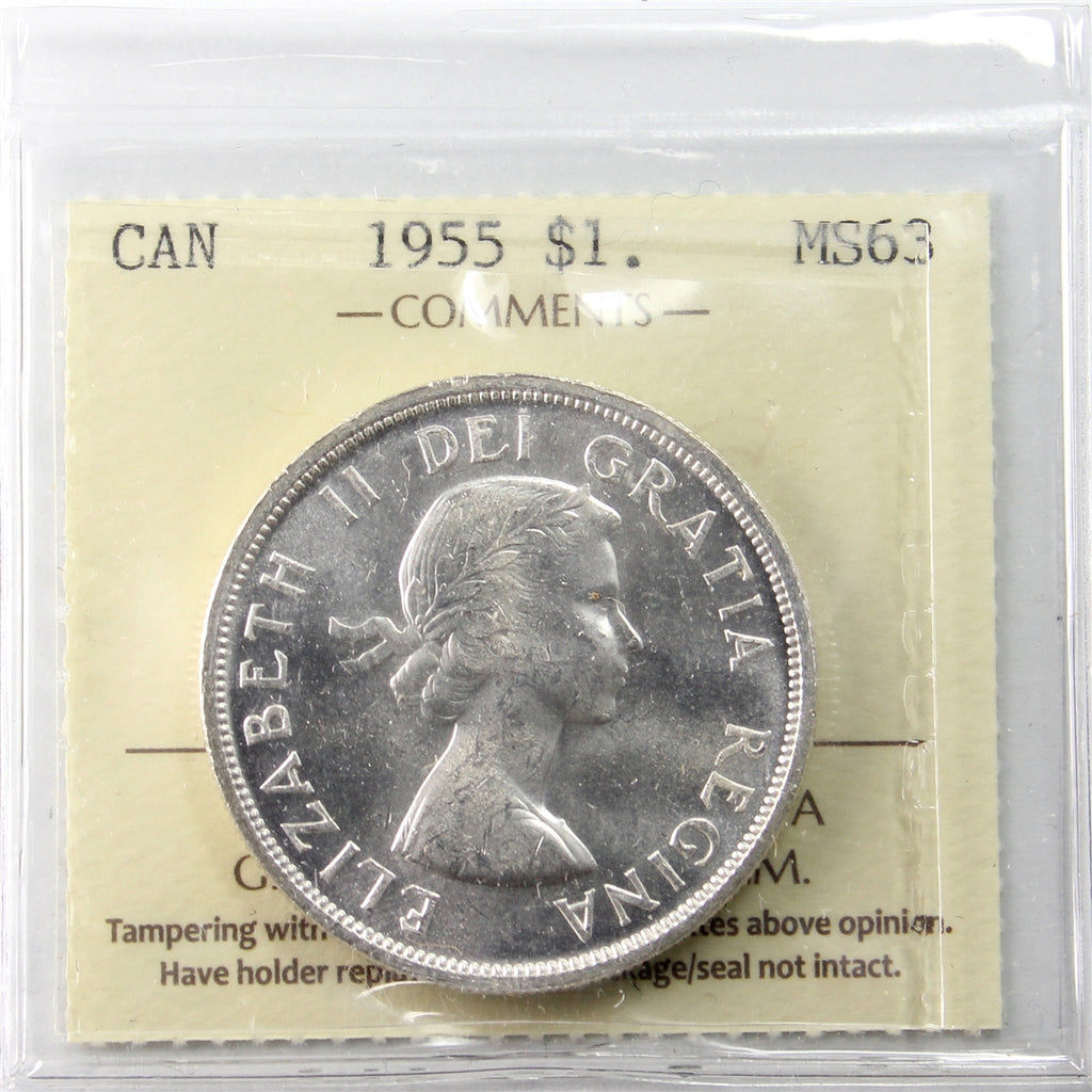 1955 Canada Dollar ICCS Certified MS63