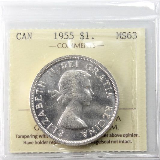 1955 Canada Dollar ICCS Certified MS63