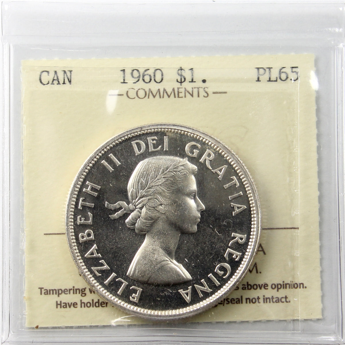 1960 Canada Dollar ICCS Certified PL65 Cameo