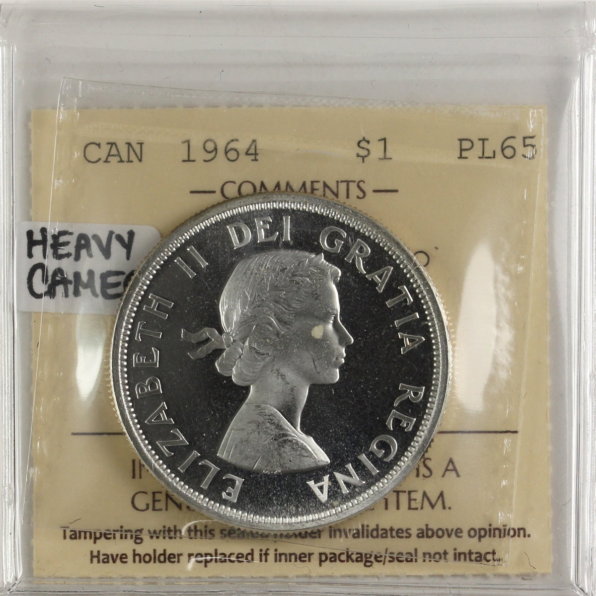 1964 Canada Dollar ICCS Certified PL65 Heavy Cameo