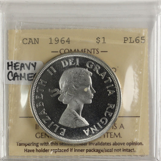 1964 Canada Dollar ICCS Certified PL65 Heavy Cameo