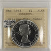 1964 Missing Dot Canada Dollar ICCS Certified PL66 Cameo