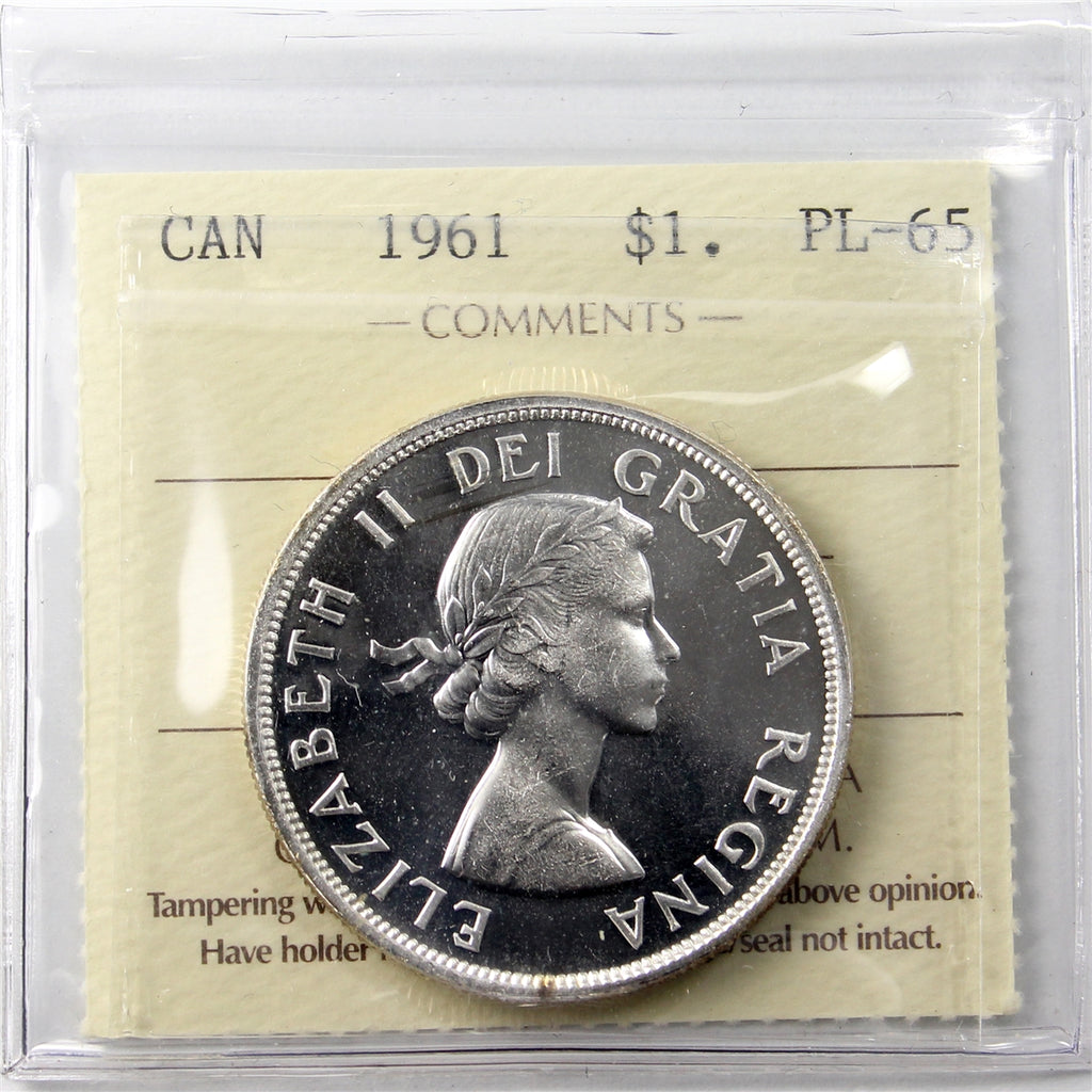 1961 Canada Dollar ICCS Certified PL65