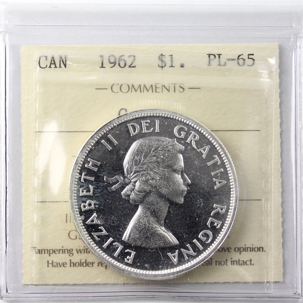 1962 Canada Dollar ICCS Certified PL65 Cameo