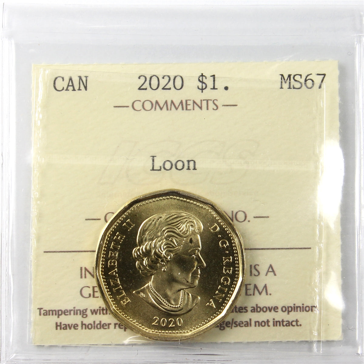 2009 Canada Loon Dollar ICCS Certified MS64