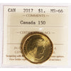 2017 Canada 150th Dollar ICCS Certified MS66
