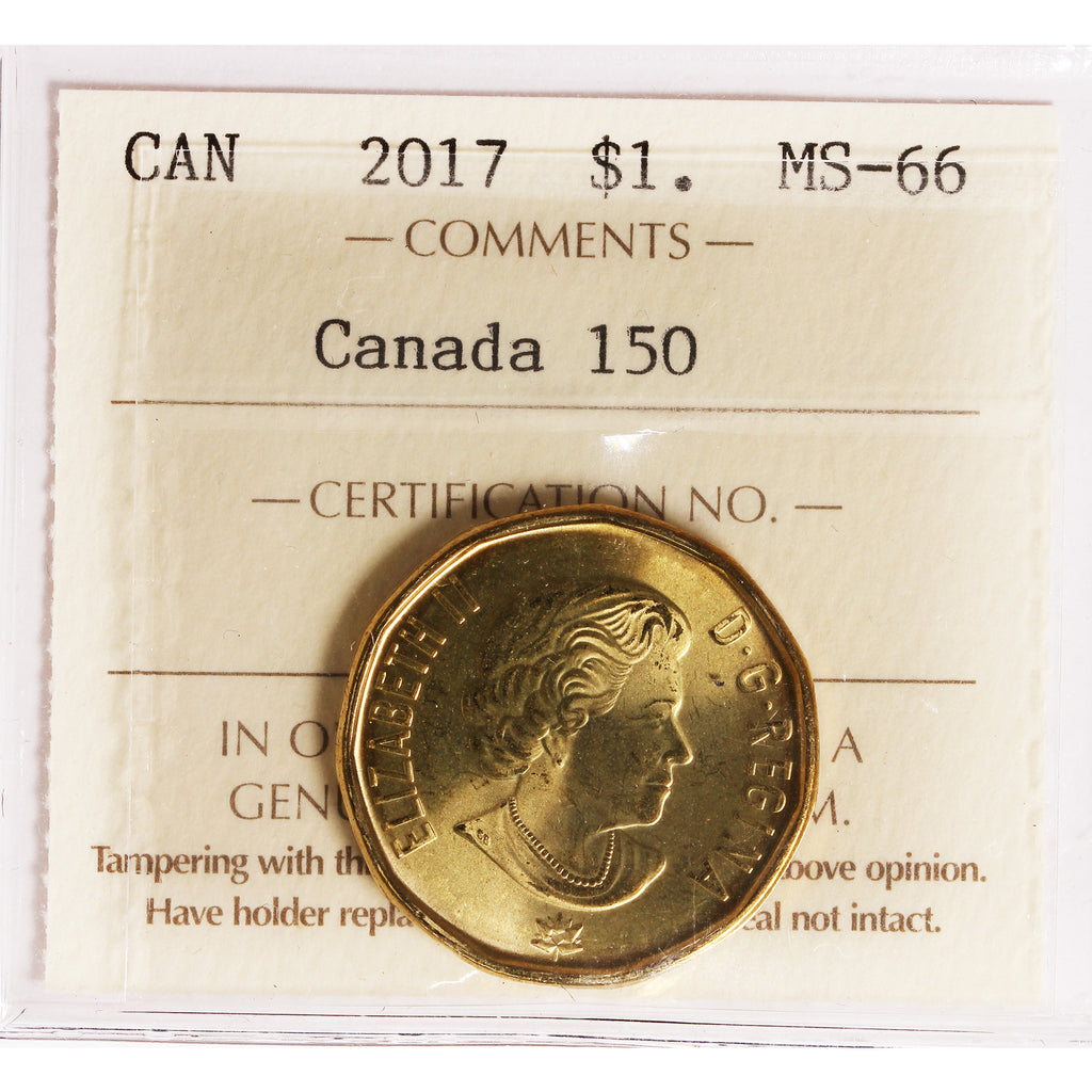2017 Canada 150th Dollar ICCS Certified MS66
