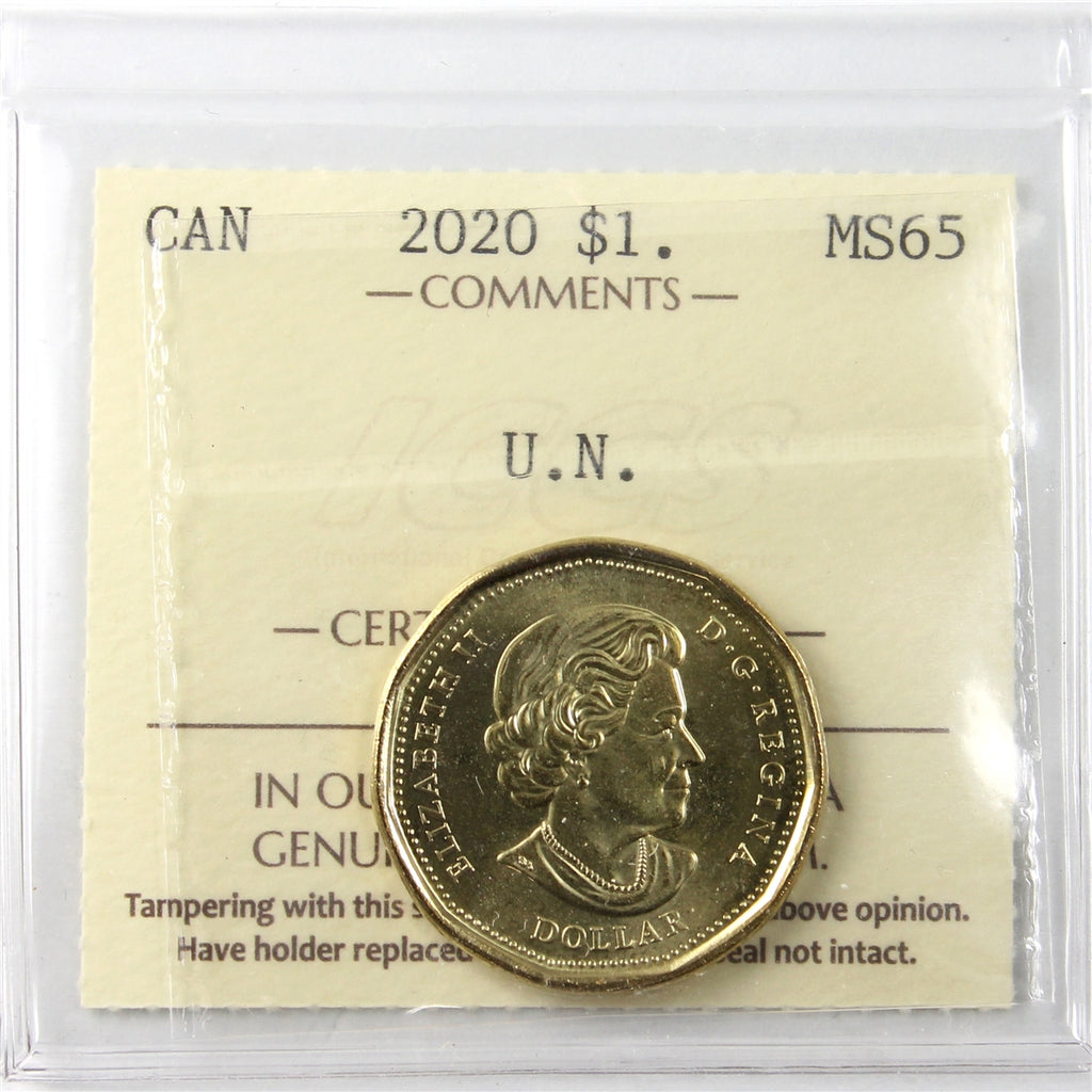 2020 United Nations Canada Dollar ICCS Certified MS65