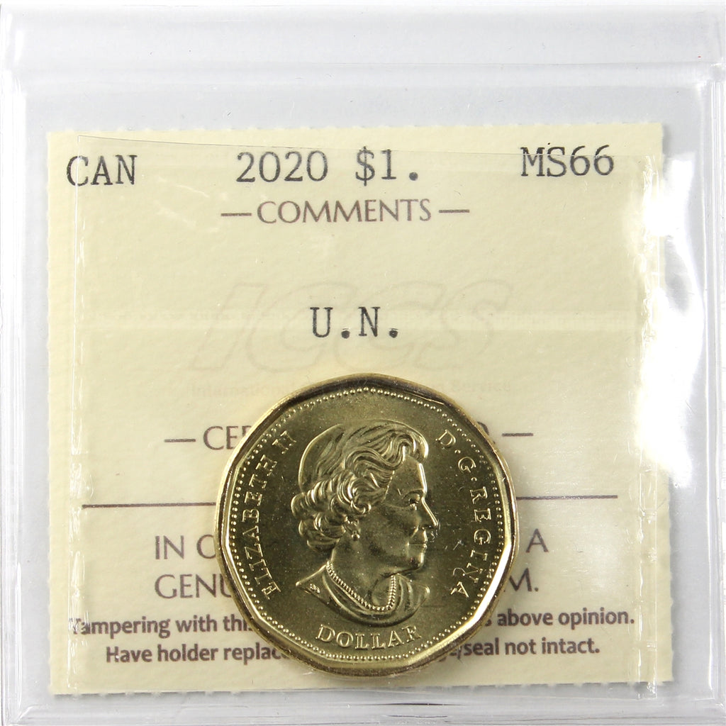 2020 United Nations Canada Dollar ICCS Certified MS66
