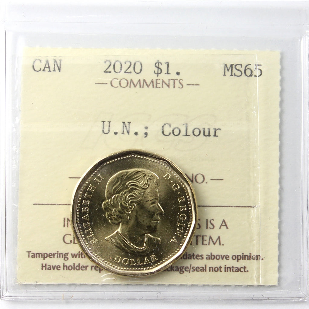 2020 Coloured United Nations Canada Dollar ICCS Certified MS65