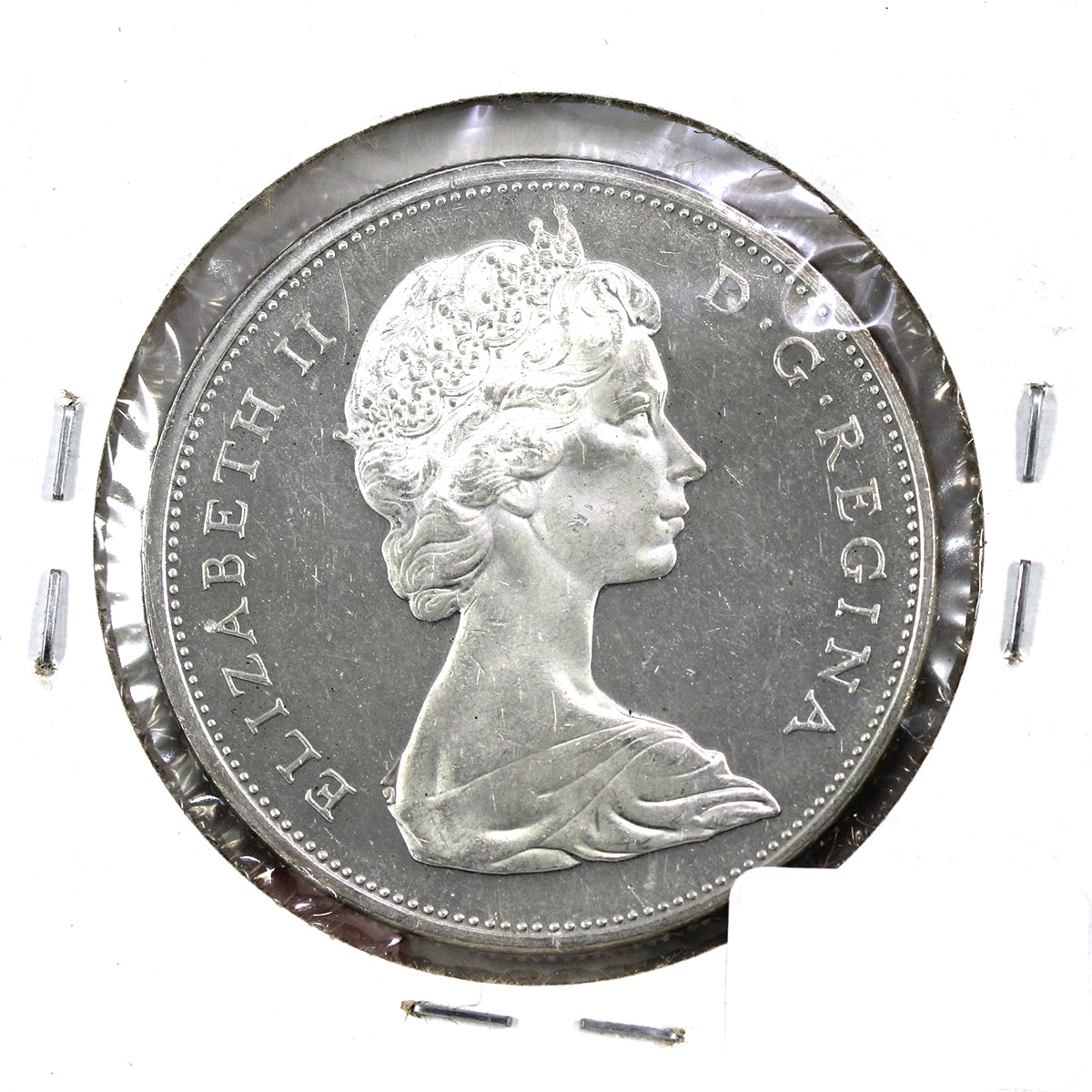 1965 Small Beads Blunt 5 (Variety 2) Canada Dollar Uncirculated Cameo (MS60)