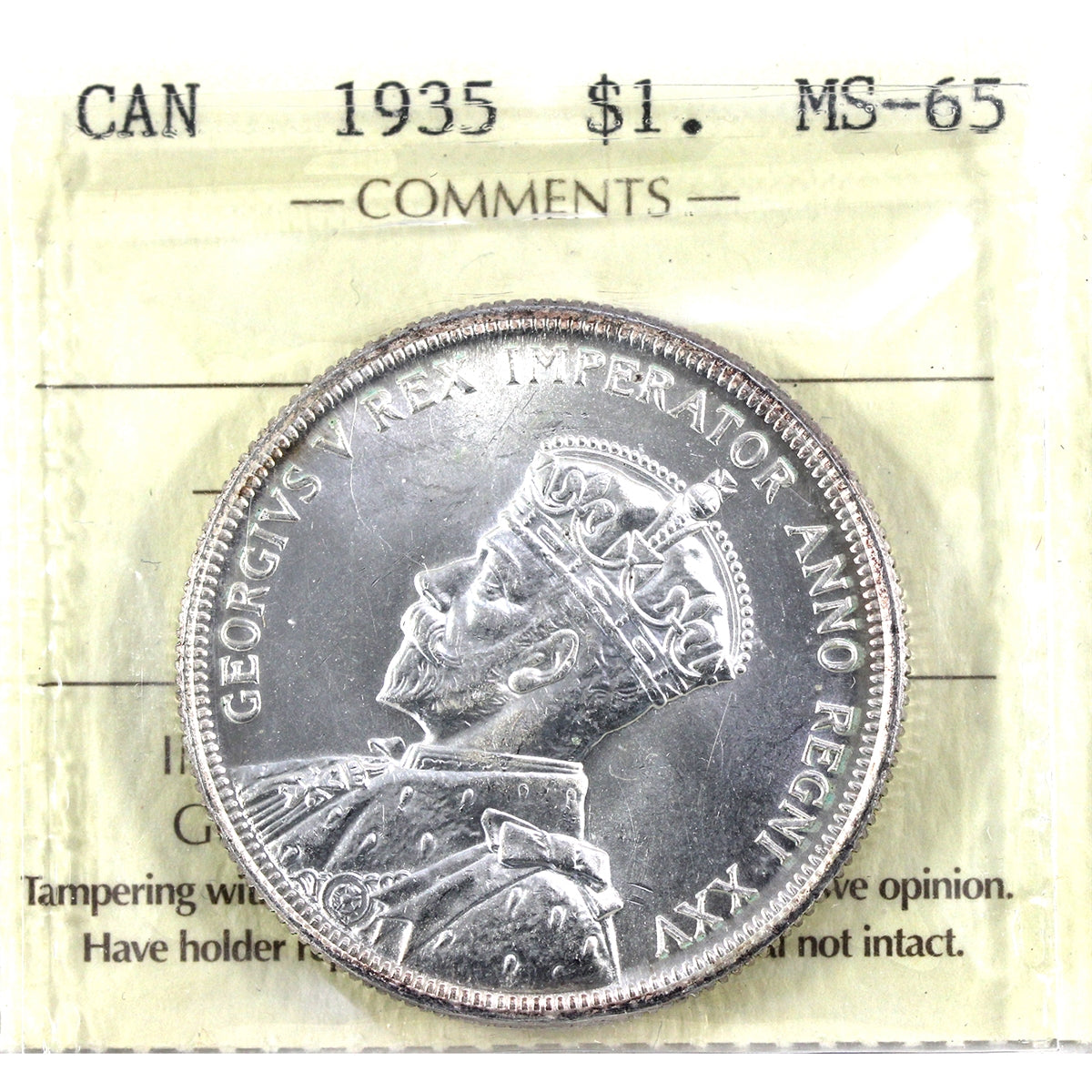 1935 Canada Dollar ICCS Certified MS65 (XDM 012)