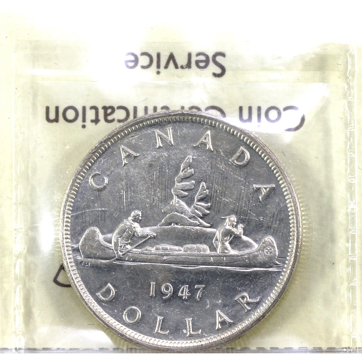 1947 Pointed 7 Quadruple Punch HP Canada Dollar ICCS Certified MS62 (XLK 028)