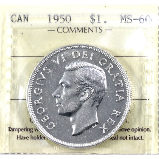 1950 SWL Canada Dollar ICCS Certified MS60
