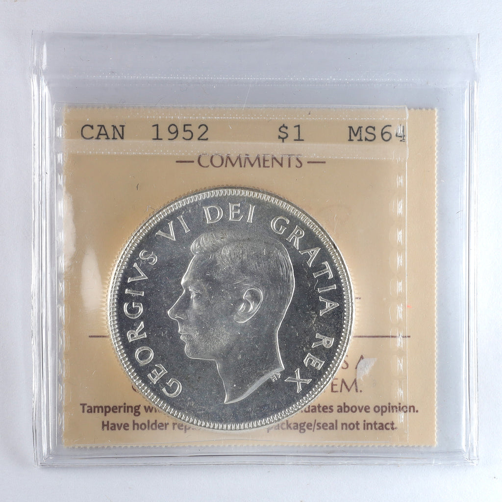 1952 WL Canada Dollar ICCS Certified MS64 (XKX 179)