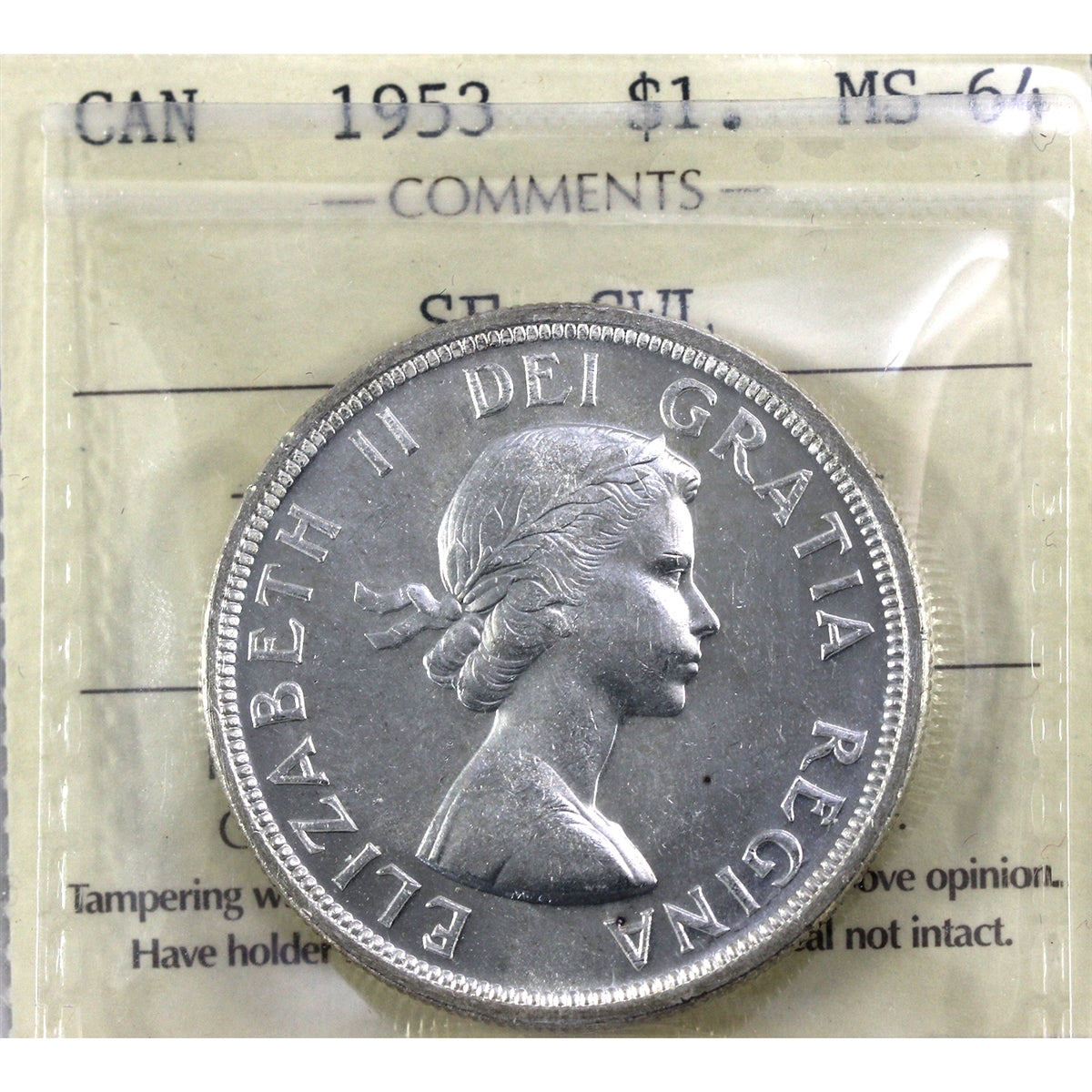 1953 SF, SWL Canada Dollar ICCS Certified MS64