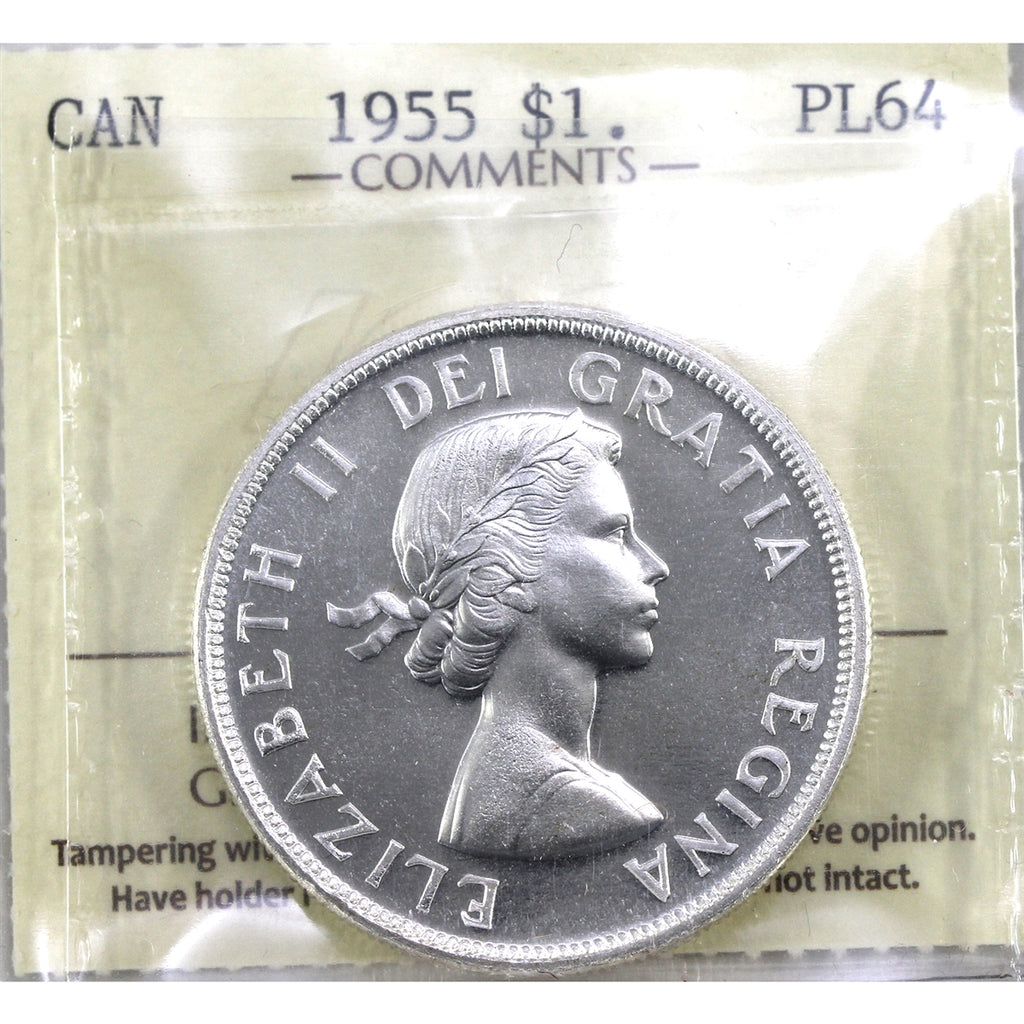 1955 Canada Dollar ICCS Certified PL64